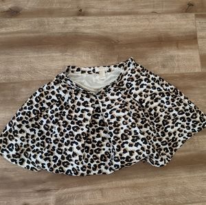 Forever 21 Leopard Print Pleated Skirt